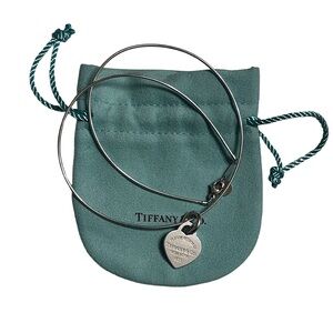 Authentic Tiffany & Co. Snake Chain Necklace w/ Heart Tag & Clasp